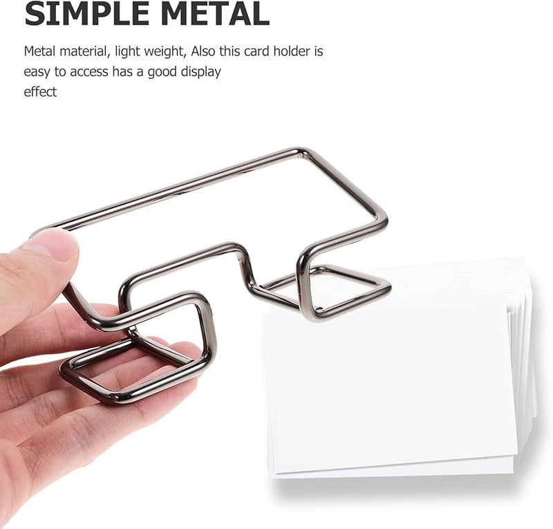 Metal Business Card Holder Stand Black Electroplated Finish Desktop Organizer - Image 4